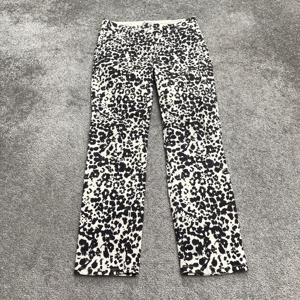 J.Crew Favorite Fit Bennett Ankle Pants Womens 00 Black White Animal Print 28x27